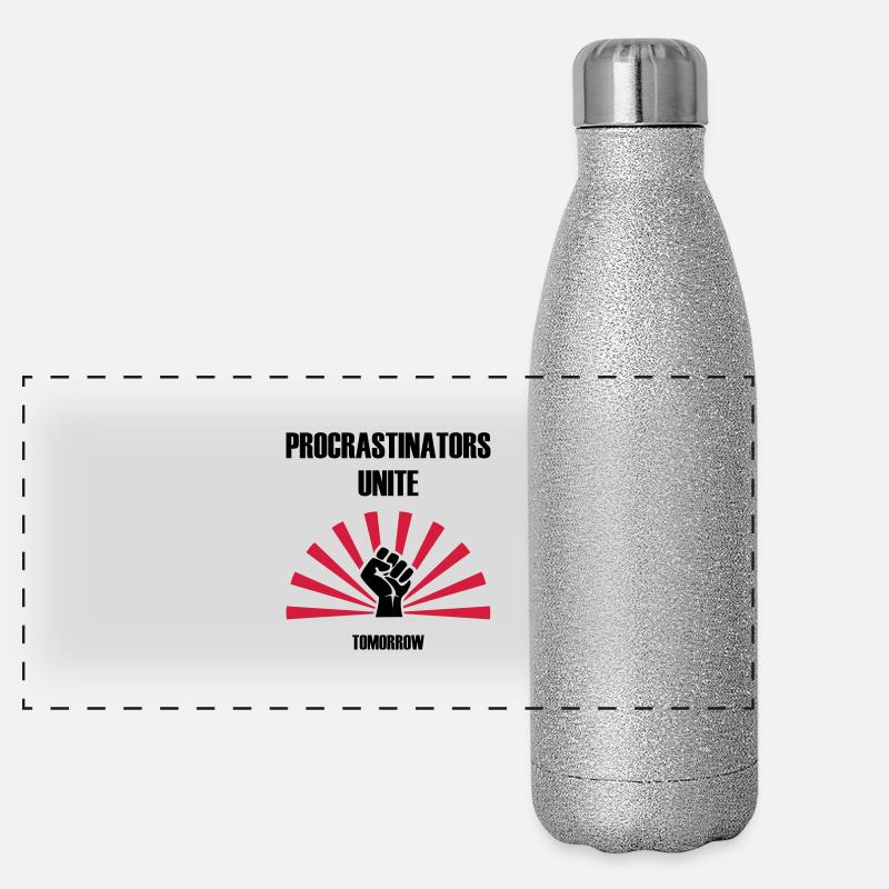 Procrastinators unite ... TOMORROW Panoramic Glitter Thermal Bottle 500 ml