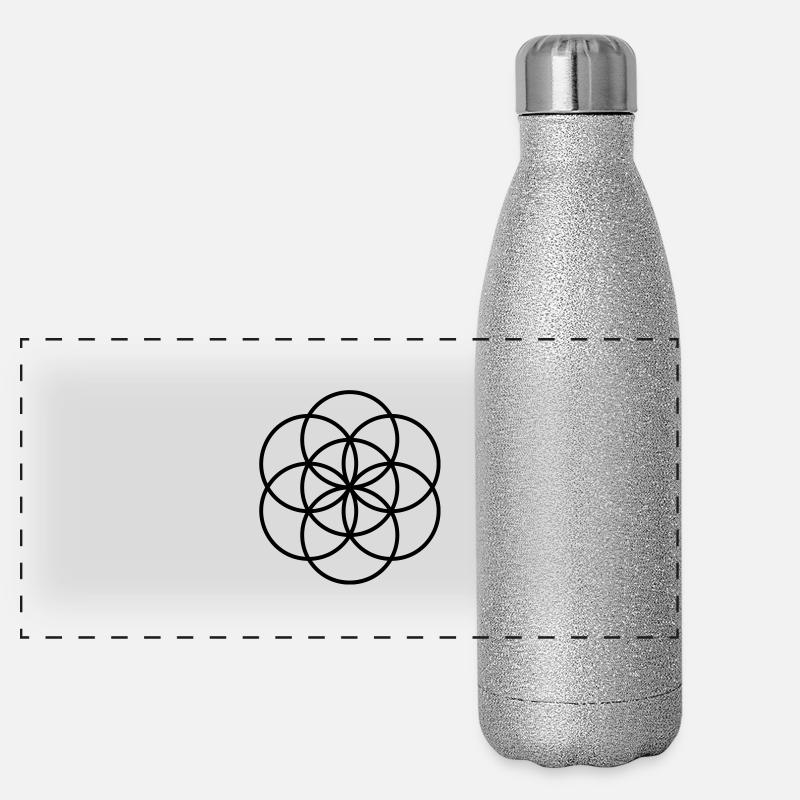 Fleur de la vie - début Gourde isotherme panoramique pailletée 500 ml