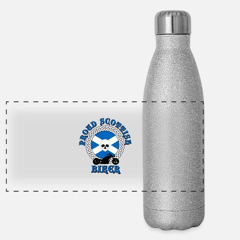 Proud Scottish Biker Panoramic Glitter Thermal Bottle 500 ml