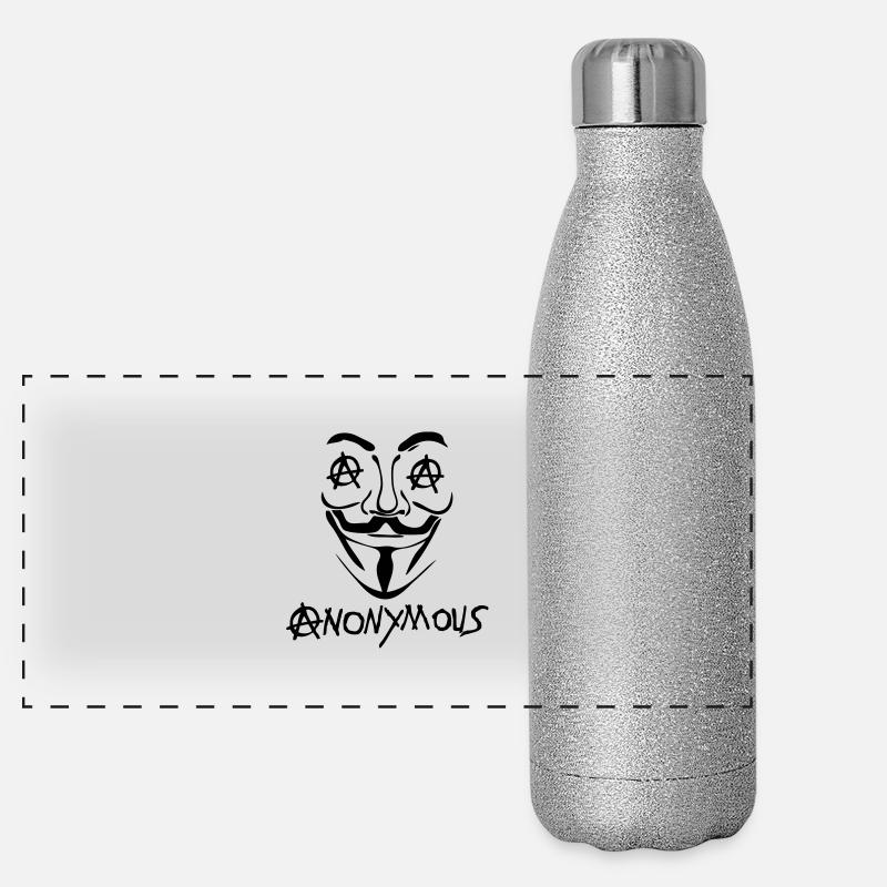 logo anarchy anonymous2 masque mask Gourde isotherme panoramique pailletée 500 ml