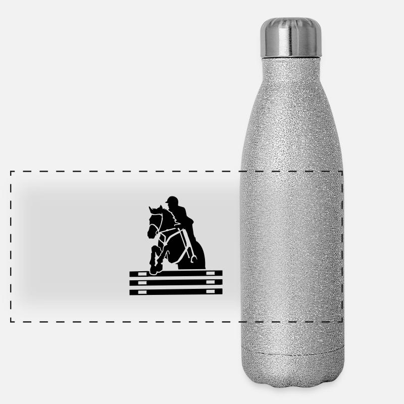 Springreiten Panorama Glitzer Isolierflasche 500 ml