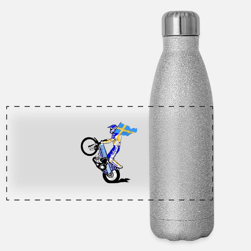 Speedway Driver - Sweden Panorama Glitzer Isolierflasche 500 ml