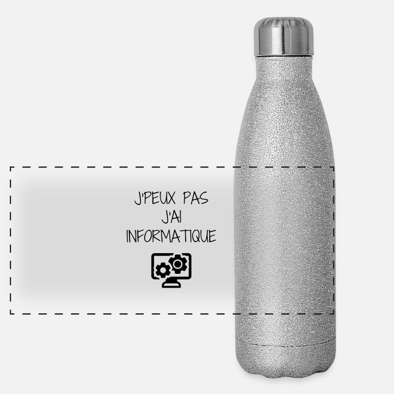 Computer / Informatiker / Aussenseiter / Ingenieur Panorama Glitzer Isolierflasche 500 ml