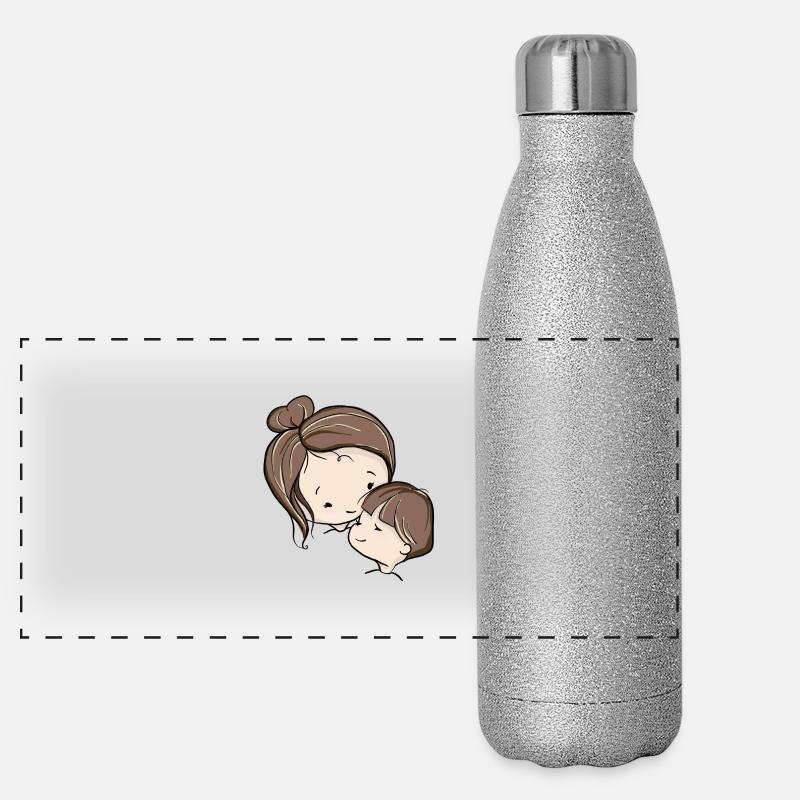 Mutter und Kind Panorama Glitzer Isolierflasche 500 ml