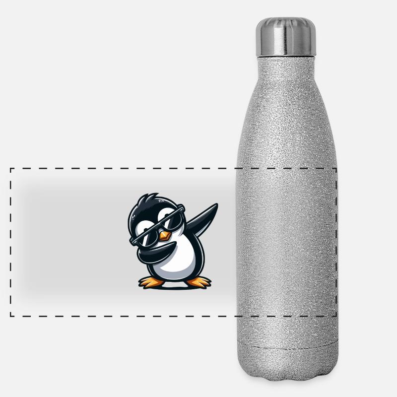 Dabbing pingouin Gourde isotherme panoramique pailletée 500 ml