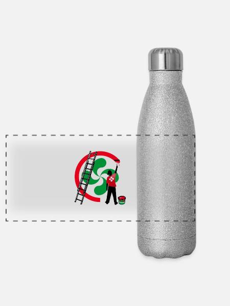 euskadi - Panoramic Glitter Thermal Bottle 500 ml - silver glitter - Front
