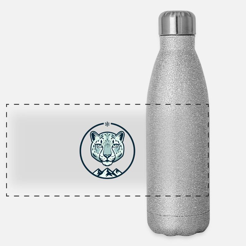 Mountain snow leopard Panoramic Glitter Thermal Bottle 500 ml