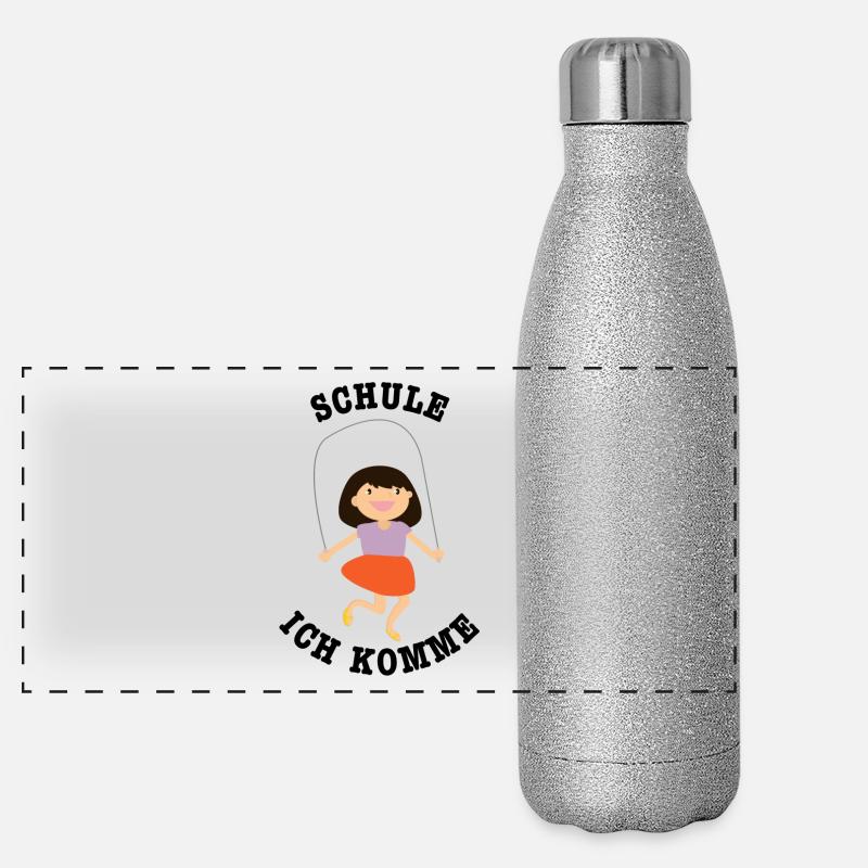 Schule ich komme, Einschulung Panorama Glitzer Isolierflasche 500 ml
