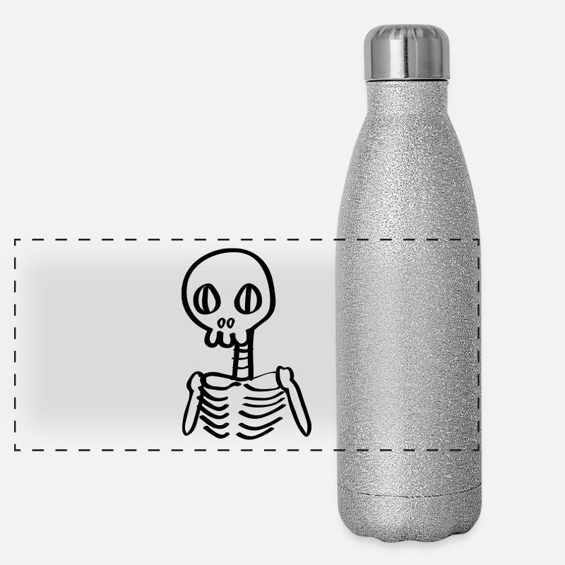 squelette squelette Halloween Comic Gourde isotherme panoramique pailletée 500 ml
