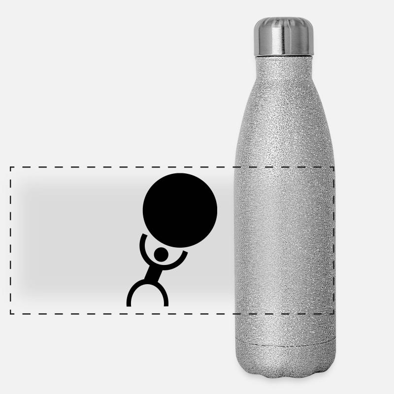 Strong man | Bodybuilding | Bodybuilders Weights Panoramic Glitter Thermal Bottle 500 ml
