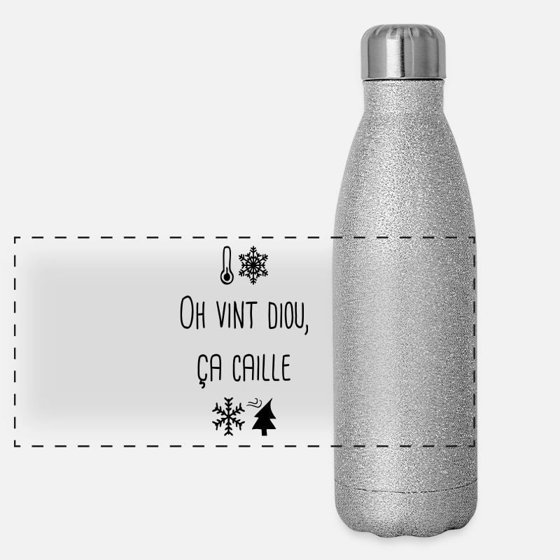 Oh vint diou ça caille ! Gourde isotherme panoramique pailletée 500 ml