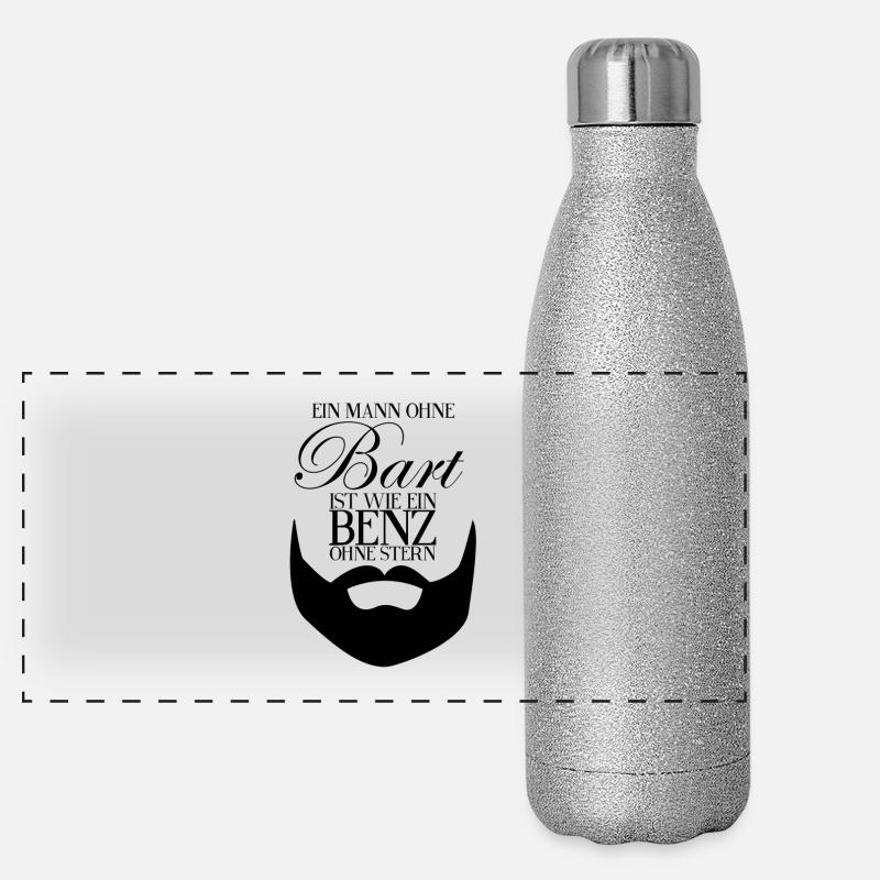 Beard, Beard - Saying - Gift Idea Men Panoramic Glitter Thermal Bottle 500 ml