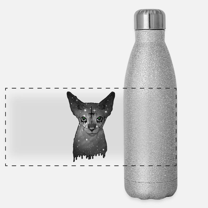 Ägyptische Katze Sphynx Cat Panorama Glitzer Isolierflasche 500 ml