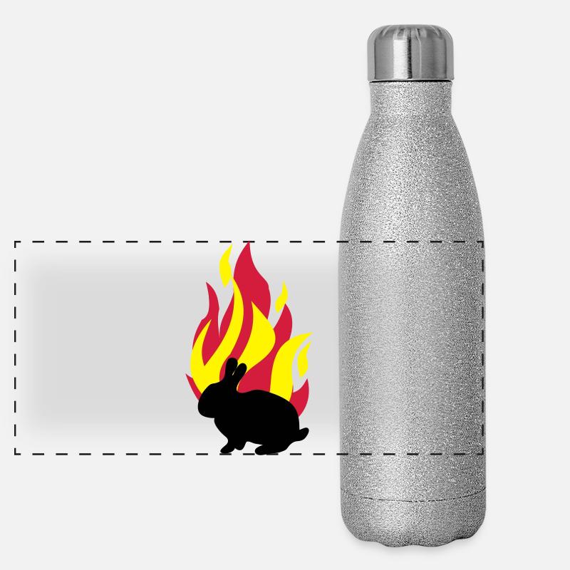 Lapin avec le feu Gourde isotherme panoramique pailletée 500 ml