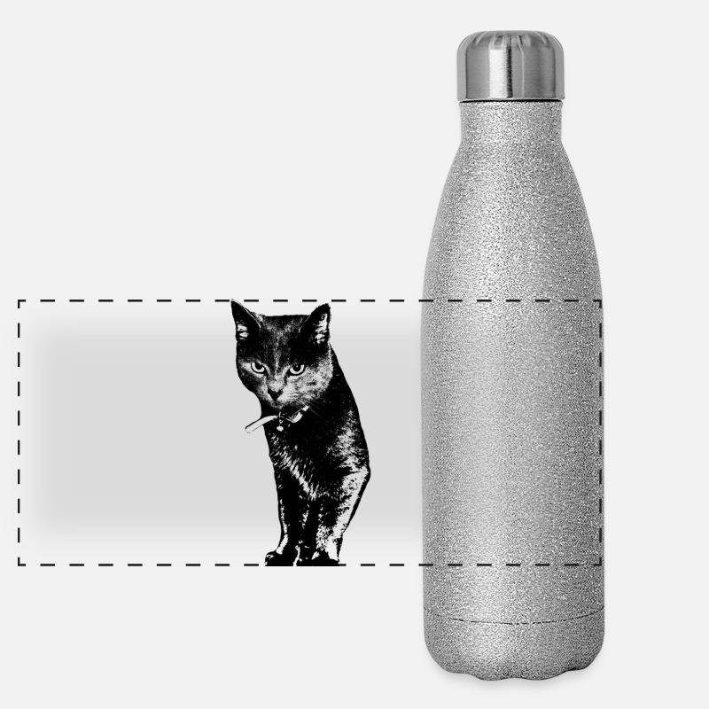 Cadeau de chemise chat chat Gourde isotherme panoramique pailletée 500 ml