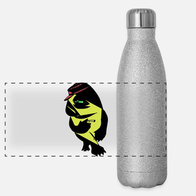 Neon Bär Panorama Glitzer Isolierflasche 500 ml