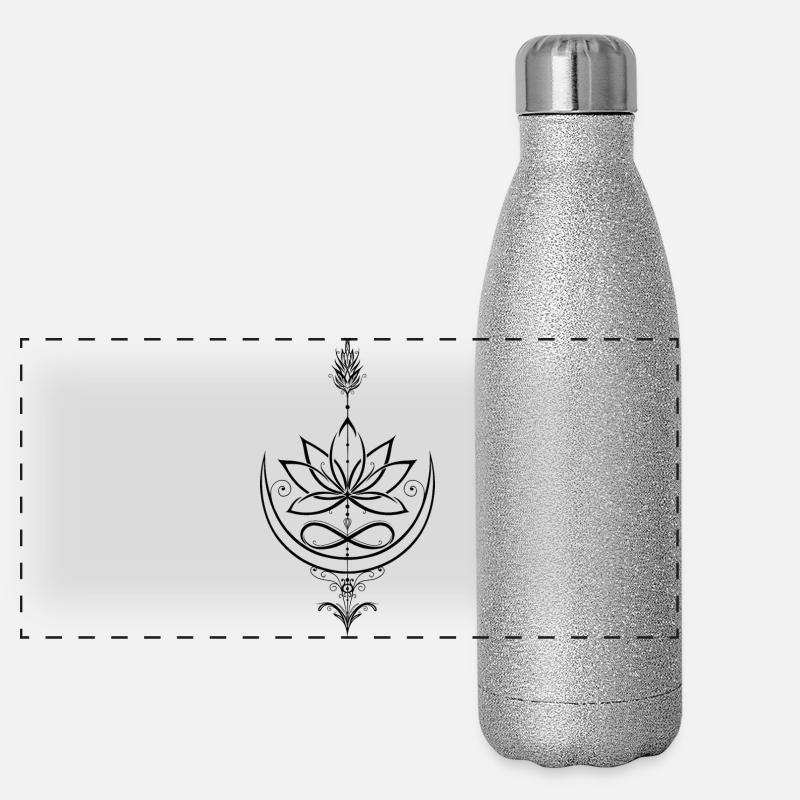 Lotus Fleur de Lotus Yoga Flèche Gourde isotherme panoramique pailletée 500 ml