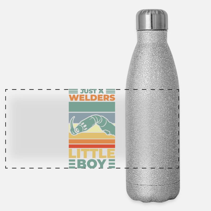 Juste un petit garçon soudeur Gourde isotherme panoramique pailletée 500 ml