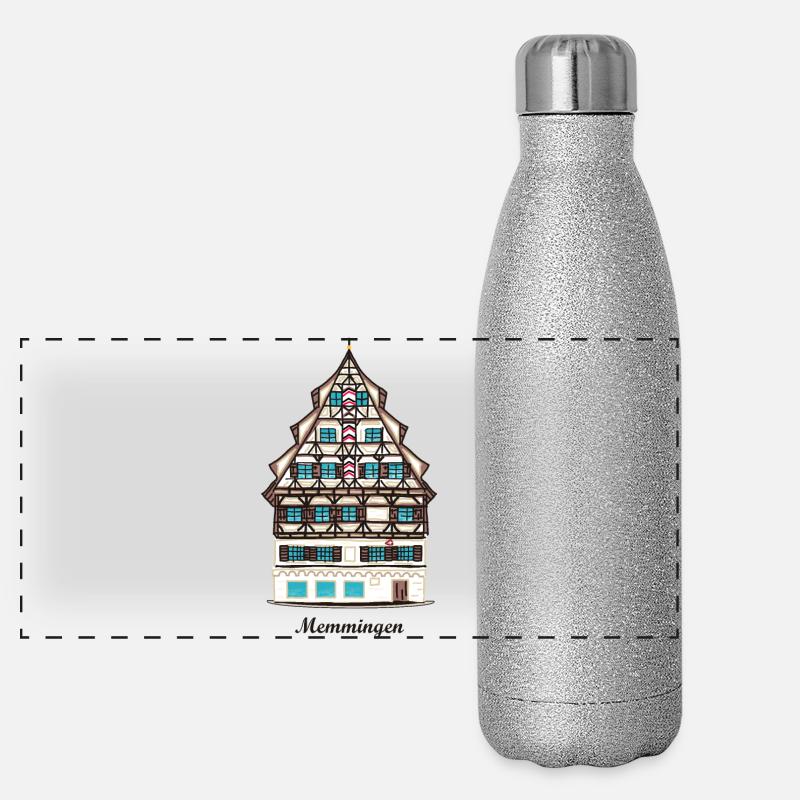 Memmingen, Schwaben, Bayern, Germany Panoramic Glitter Thermal Bottle 500 ml
