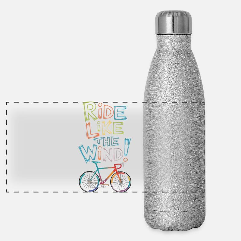 Roulez comme le vent Conception du vélo Gourde isotherme panoramique pailletée 500 ml