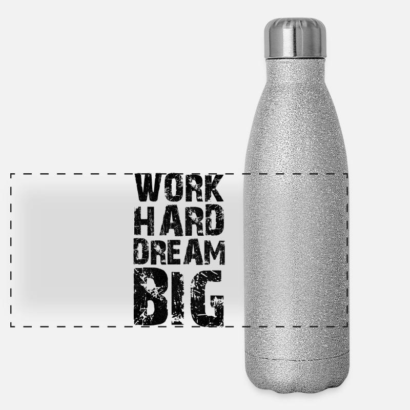 work hard dream big Panoramic Glitter Thermal Bottle 500 ml