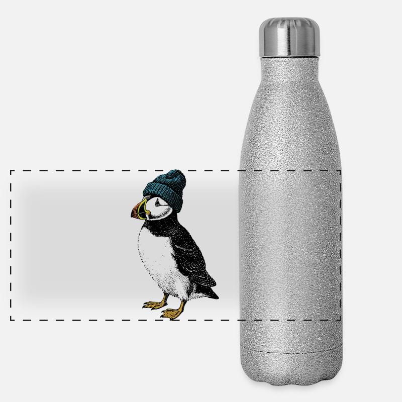 Macareux d’hiver Gourde isotherme panoramique pailletée 500 ml