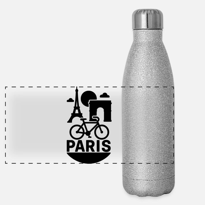 paris silhouette Panorama Glitzer Isolierflasche 500 ml