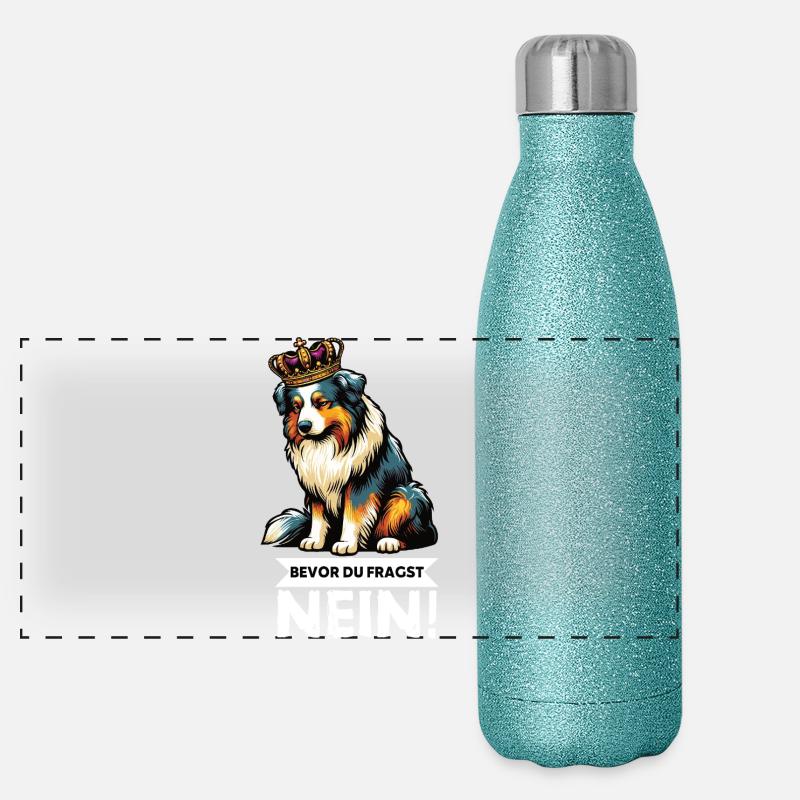 Bevor Du Fragst Australian Shepherd Aussie Aussie Panorama Glitzer Isolierflasche 500 ml