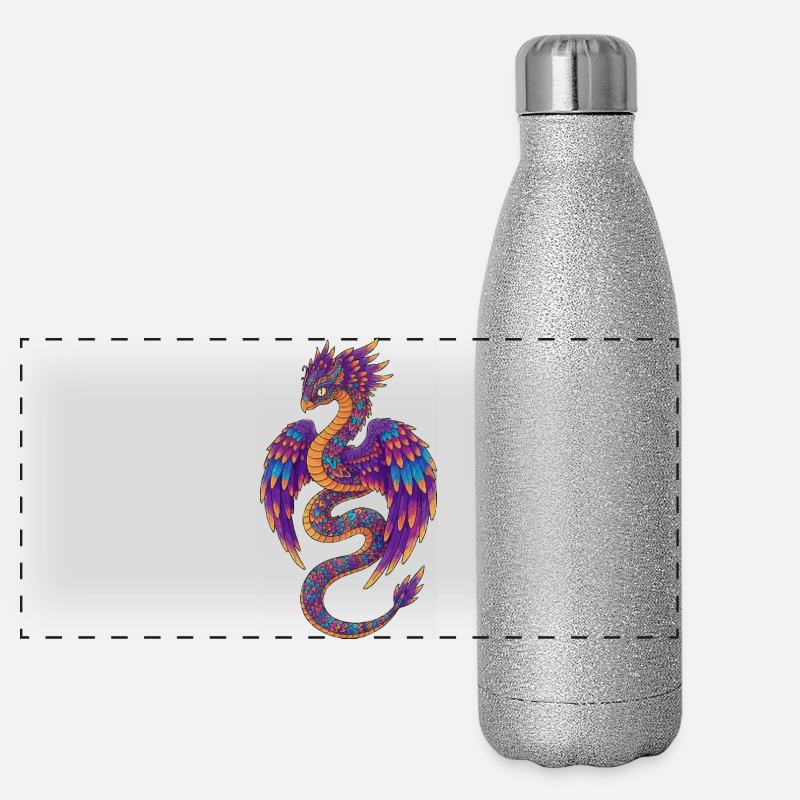 Colorful Rainbow Dragon Panoramic Glitter Thermal Bottle 500 ml