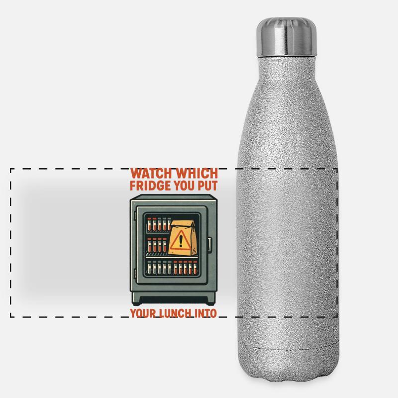 Fake Lab Refrigerator | Microbiology Humor Panoramic Glitter Thermal Bottle 500 ml