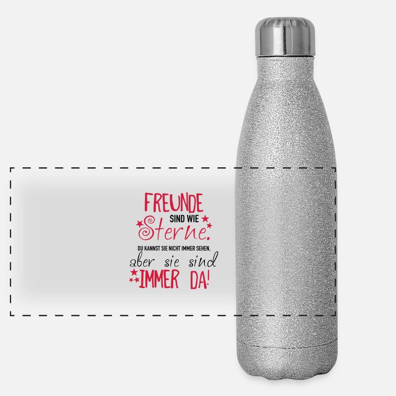 Freunde sind wie Sterne Panorama Glitzer Isolierflasche 500 ml