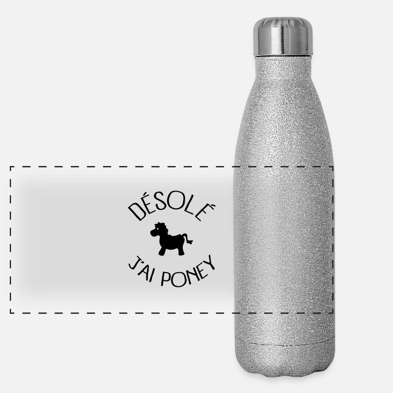 Désolé j'ai Poney Gourde isotherme panoramique pailletée 500 ml
