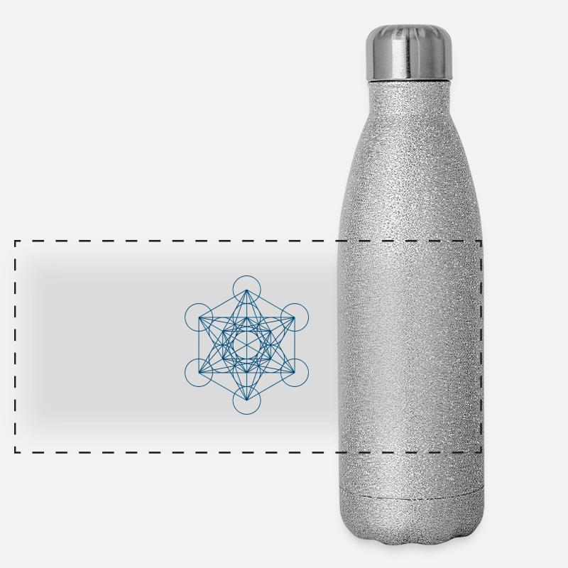 Metatron's Cube - blue Panoramic Glitter Thermal Bottle 500 ml