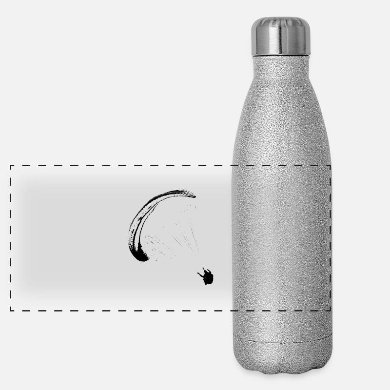 paraglider bw Panorama Glitzer Isolierflasche 500 ml