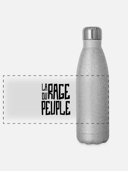 La Rage du Peuple / Politique Rébellion Elections - Gourde isotherme panoramique pailletée 500 ml - paillettes argentées - Devant