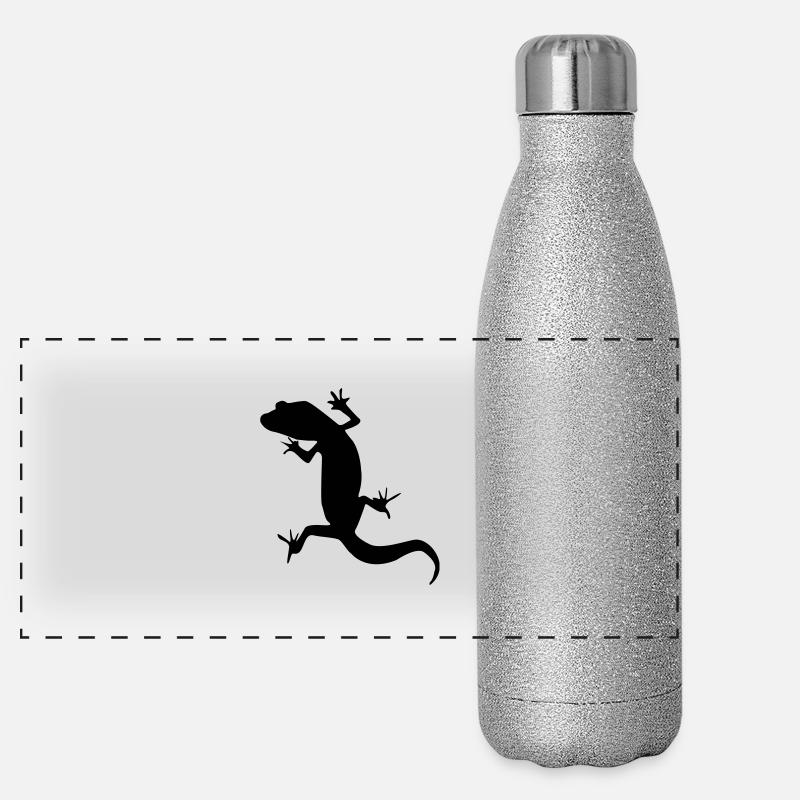 gecko silhouette Panorama Glitzer Isolierflasche 500 ml