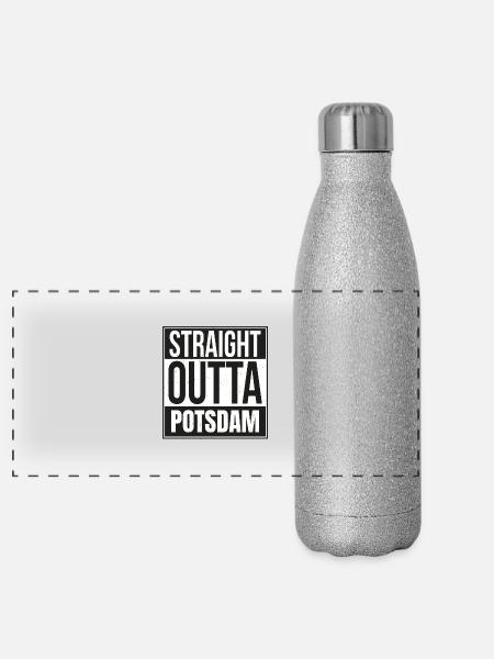 Straight Outta Potsdam - Panoramic Glitter Thermal Bottle 500 ml - silver glitter - Front