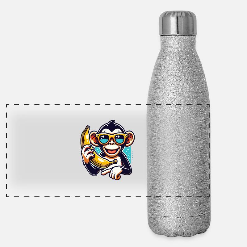 Affe Panorama Glitzer Isolierflasche 500 ml