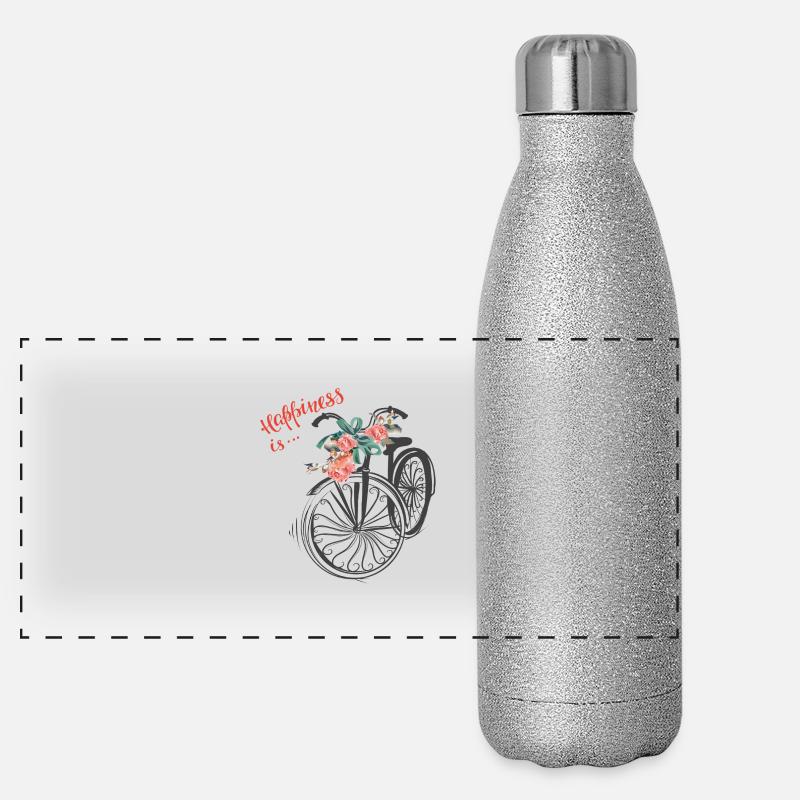 Le bonheur, c’est... Gourde isotherme panoramique pailletée 500 ml