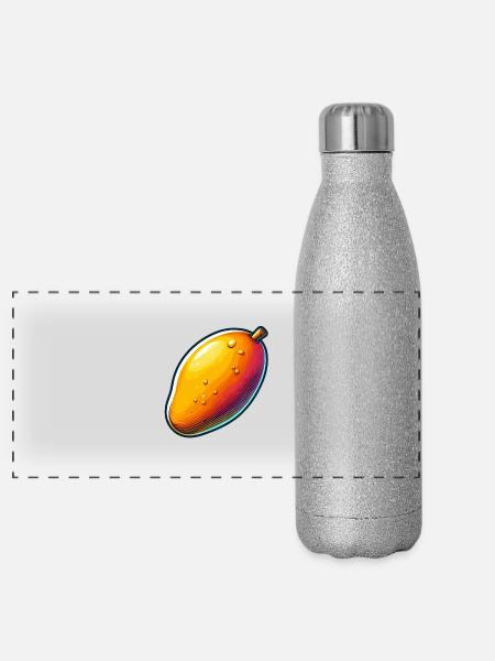 Mango juice - Panoramic Glitter Thermal Bottle 500 ml - silver glitter - Front