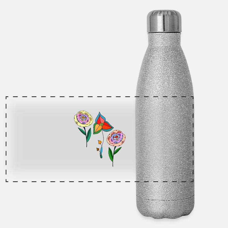 Flowers Panoramic Glitter Thermal Bottle 500 ml
