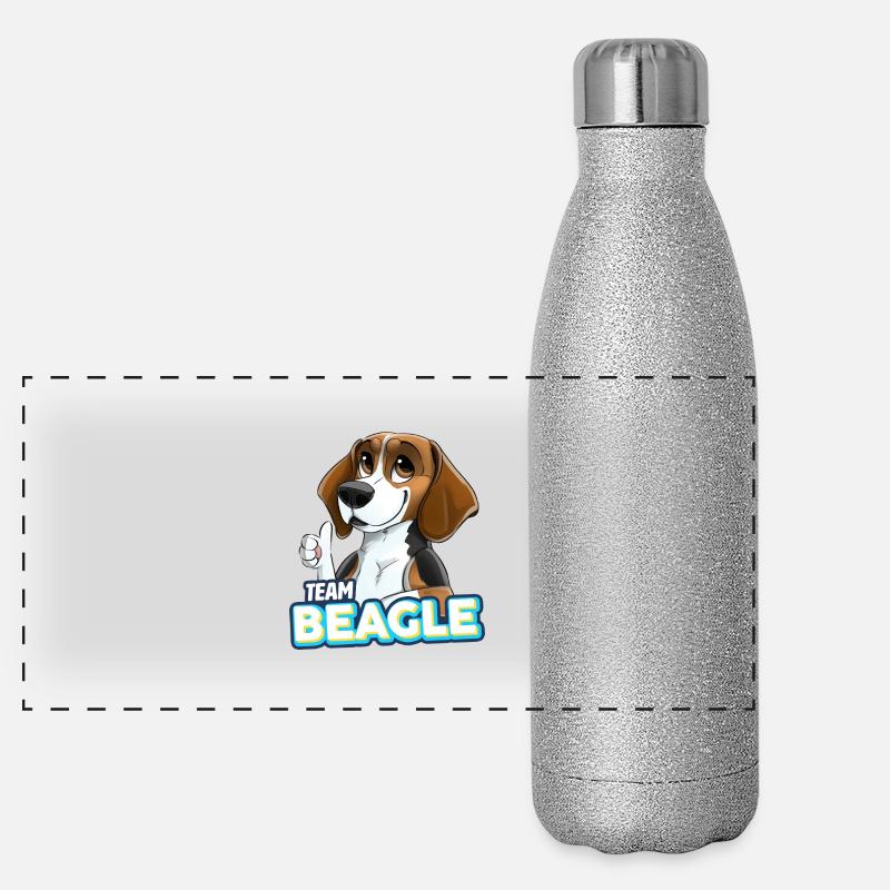 TEAM Beagle - Tricolore Panorama Glitzer Isolierflasche 500 ml