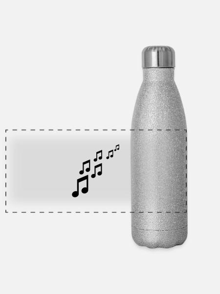 Notes - Panoramic Glitter Thermal Bottle 500 ml - silver glitter - Front