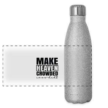 Make heaven crowded - Panoramic Glitter Thermal Bottle 500 ml - silver glitter - Front