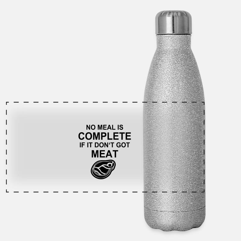 Fleisch Grillen BBQ Burger Steak Western Koch Panorama Glitzer Isolierflasche 500 ml