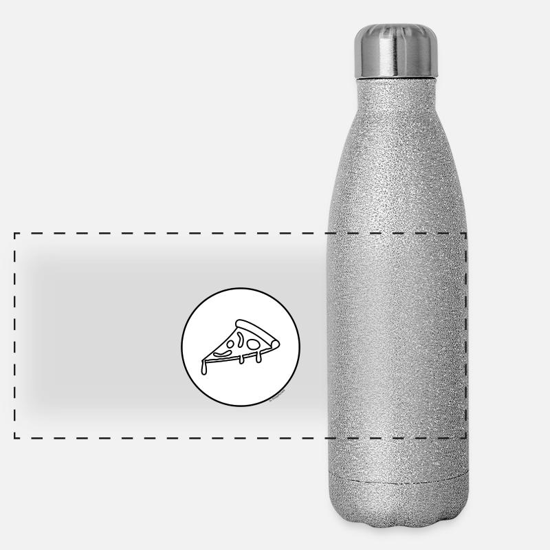 lecker Pizza Panorama Glitzer Isolierflasche 500 ml