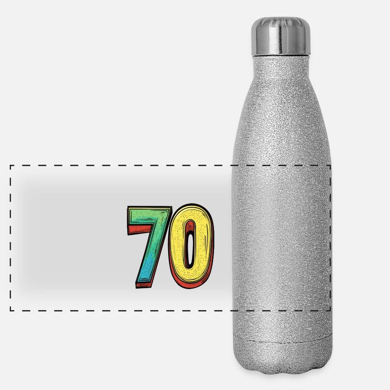 70 Zahl Comic Panorama Glitzer Isolierflasche 500 ml
