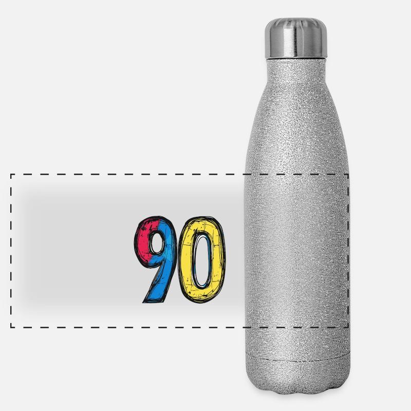 90 Zahl Comic Panorama Glitzer Isolierflasche 500 ml