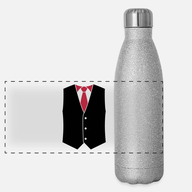 Weste mit Krawatte, 2fb Panorama Glitzer Isolierflasche 500 ml