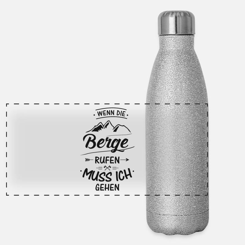 Wenn die Berge Rufen Panorama Glitzer Isolierflasche 500 ml
